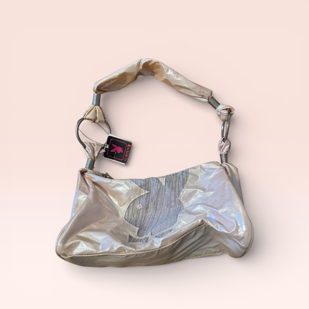 Playboy Bunny Disco Logo Metallic Vintage Y2K Hobo Bag Shoulder Purse New